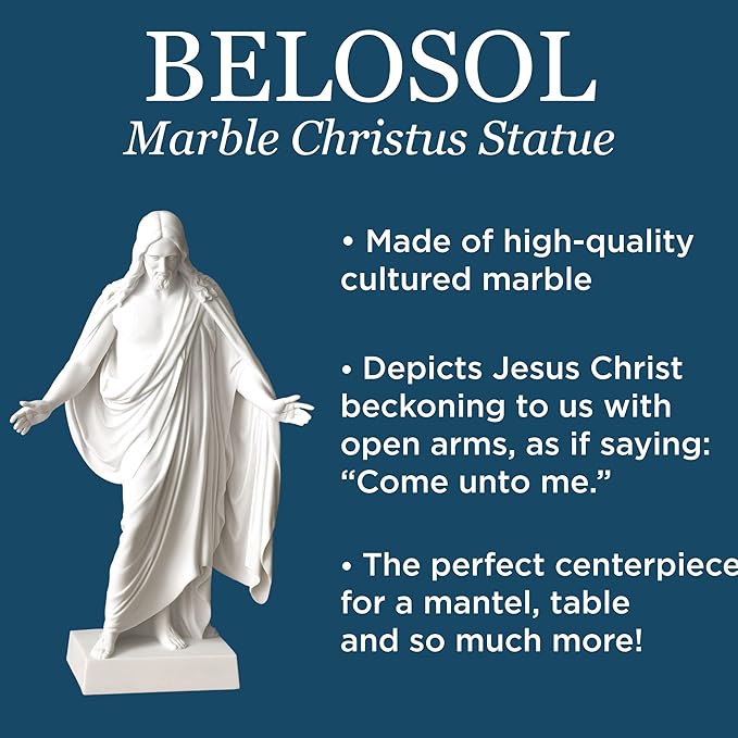Deseret Book - BELOSOL - Christus Statue - Christian Decor - Jesus Statue - Jesus Home Decor - Inspirational Sculpture - Christian Living - 9"