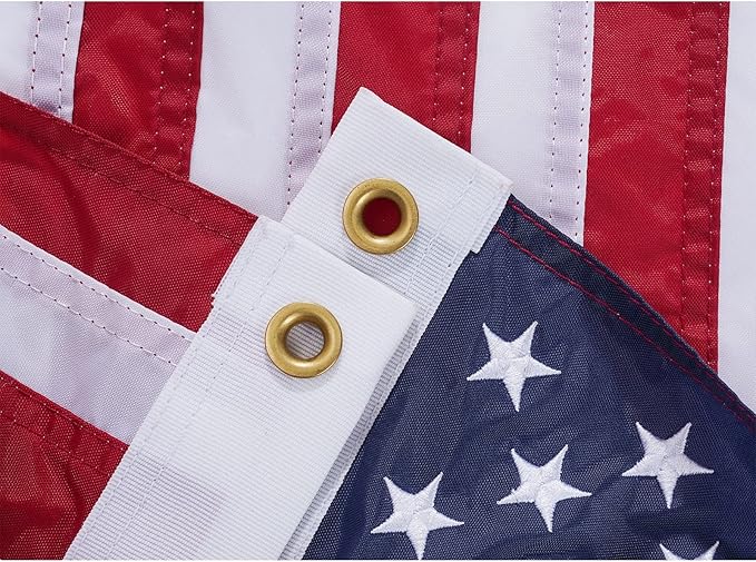 Homissor American Flag 16x24 Boat Small US Flags Outdoor Heavy Duty Embroidered Stars USA 1.3x2Ft Banner Sewn Stripes Indoor with 2 Brass Grommets