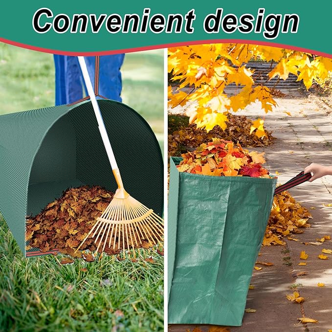 53 Gallon 1/2/3-Pack Leaf bags,Large Yard Dustpan-Type Reusable Lawn Yard Waste Bags,Foldable Garden Leaf Collector Bags for Leaves,Debris,Clippings,Lawn Trash