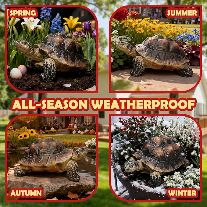 Sunthus Turtle Tortoise Sculptures Garden Statues Yard Art Resin Decorations Outdoor Garden Décor