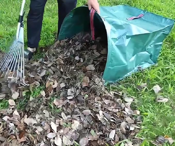 2-Pack Yard Waste Bags，Large Yard Dustpan-Type Garden Bag for Collecting Leaves，Reuseable Heavy Duty lawn and leaf bags，Garden Waste Container for Clean Up Outdoor Debris Leaves Grass Clippings
