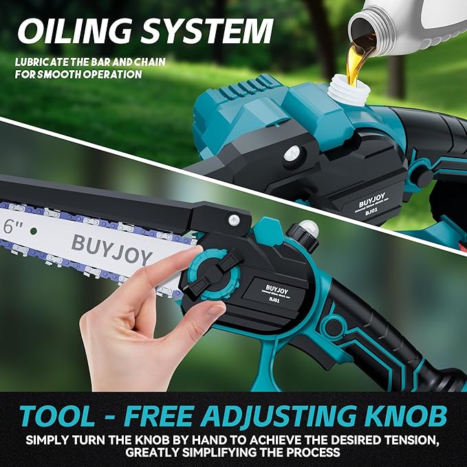 2-in-1 Cordless 6 in Pole Saw for Tree Trimming,15.5 ft Extended Reach Electric Saw with 180° Adjustable Head, Brushless Motor, 2 x 1300 Ah High-Capacity Batteries & Extra Chain