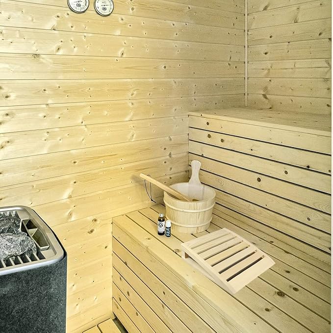 HJJKKH Wooden Sauna Headrest,Sauna Backrest Pillow,Natural Wood Pine Neck Pillow Head Support for Sauna Room Sauna Supplies Accessories (Wood-Style-1)