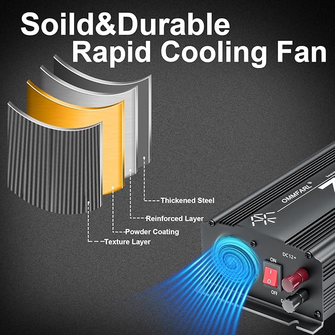750W Modified Sine Wave Power Inverter DC 12V to AC 110V, Peak 1500 Watt, Car Plug Inverter Adapter Power Converter with 4.2A Dual USB Charging Ports and 2 AC Outlets Car Charger Black