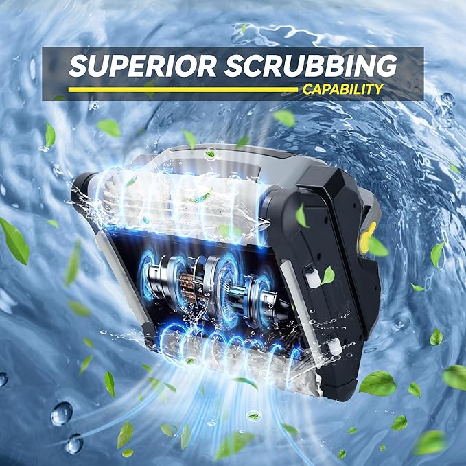 Fully Automatic Robot Swimming Pool Vacuum Cleaner, with Wall-Climbing Function, 360 Degree Kink Free Patented Technology, Swimming Pool Cleaning Robot, Large Filter Installed On The Top,56 Ft