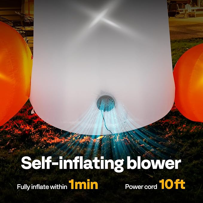 VIVOHOME 9FT Halloween Inflatable Yard Decor, Giant Ghost with 2 Pumpkin, Outdoor Blow Up with Built-in LED Light for Lawn, Garden, Party