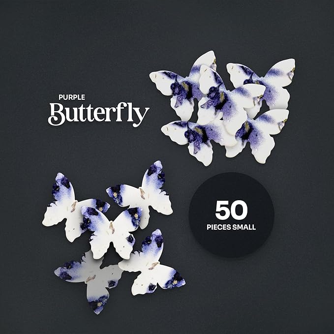 50 pcs Small Purple Butterflies – Plantable Seed Paper for Weddings, Gifts, and Life Events (#45s)