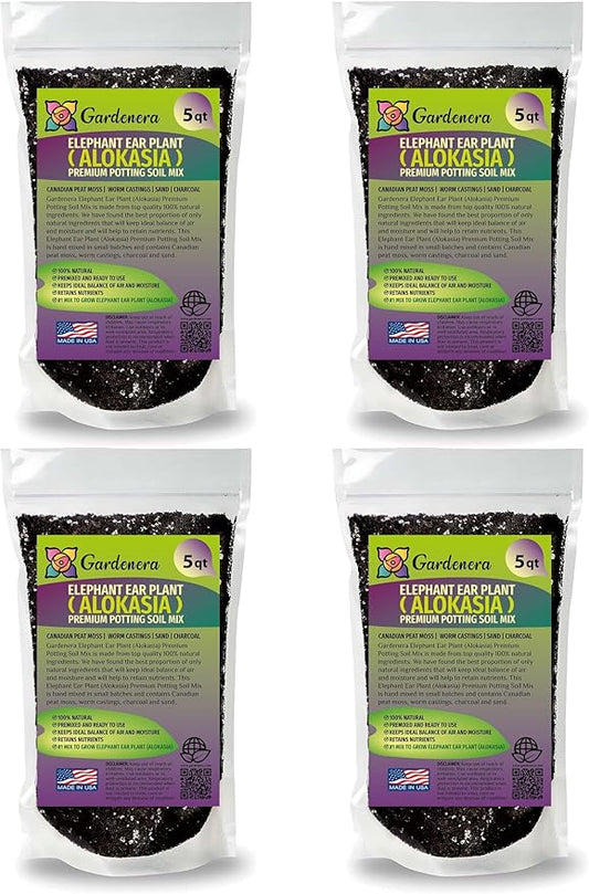 Elephant Ear Plant Potting Mix - High-Performance Formula for Robust Growth and Striking Foliage - 20 Quart