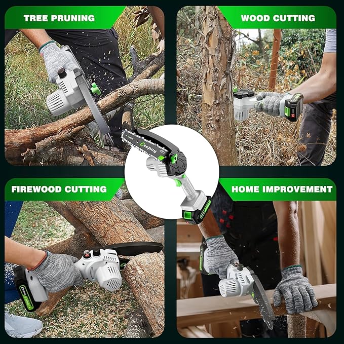 Mini Chainsaw Cordless 6 Inch, Electric Saw Gifts for Men Dad Husband Gardener, Cool Gadgets for Men 2025, Stocking Stuffers for Adults Christmas Gifts Dad Him Mothers Mom Women