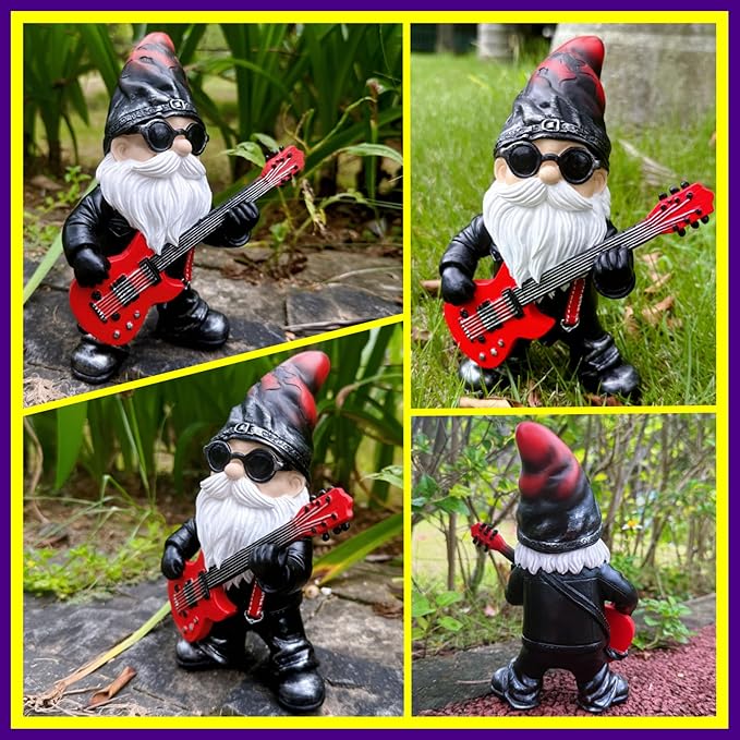 Funny Garden Gnomes Statues Yard Decorations Outdoor Garden Decor, 8” Hippie Gnomes Garden Statues, Patio, Lawn Ornament, Gardening Gifts for Women for Housewarming