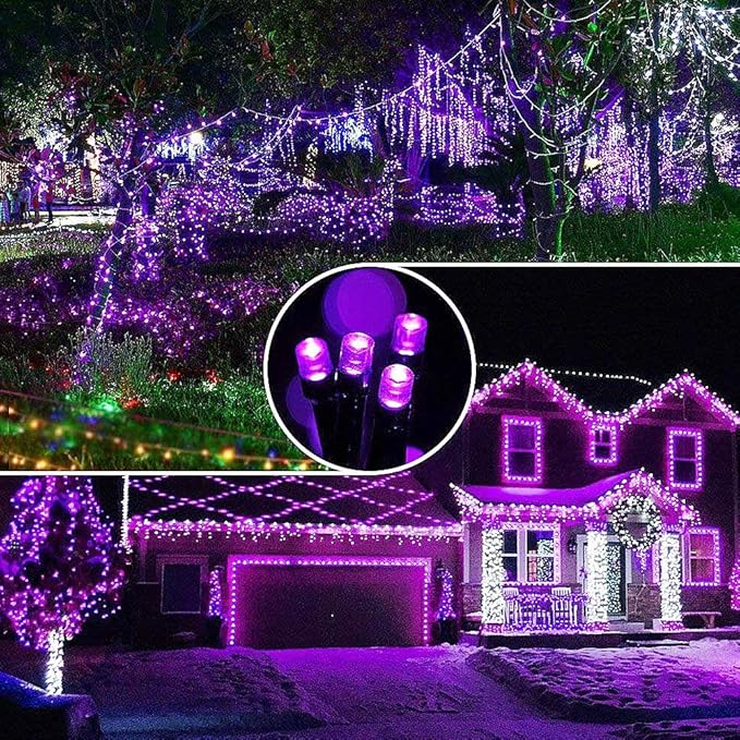 Twinkle Star 200 LED 66FT Halloween Fairy String Lights, Halloween Decoration Lights with 8 Lighting Modes, Mini String Lights Plug in for Indoor Outdoor Christmas Tree Decor, Purple