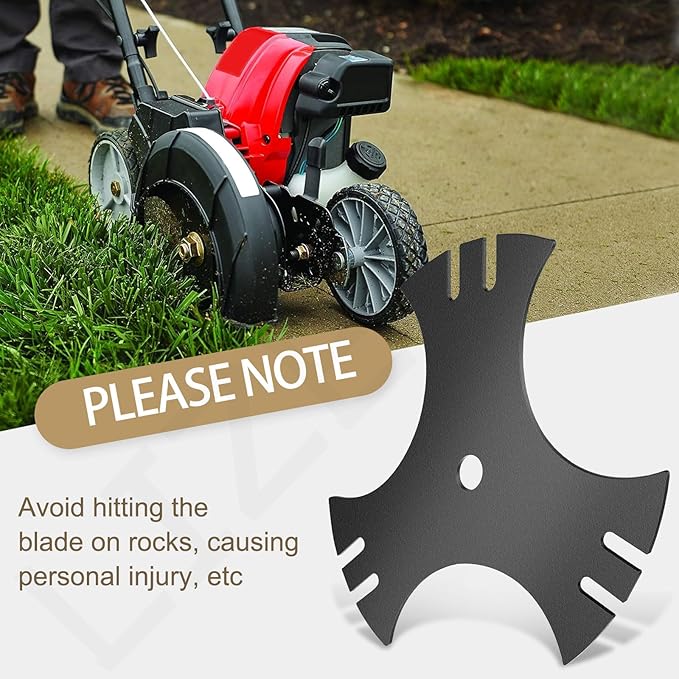 2 Pcs Universal 9" x 9" Edger Blade (1/2" Center Hole), 3-Side Edger Star Blade for Craftsman Walk Behind Edger, Mclane 2059, Also for Power Trim Edgers Tru-Cut Edgers King Lawn Edgers