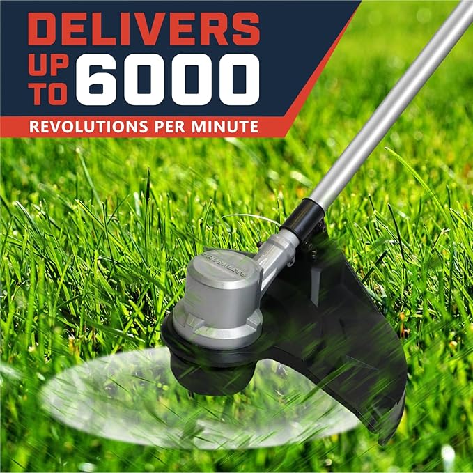 Worth Garden 84V Cordless String Trimmer with Brushless Motor, 14"/16" Cutting Width - Includes 2.5Ah Lithium Battery & Charger - Heavy Duty Electric Weed Wacker for Lawn, Garden, Yard