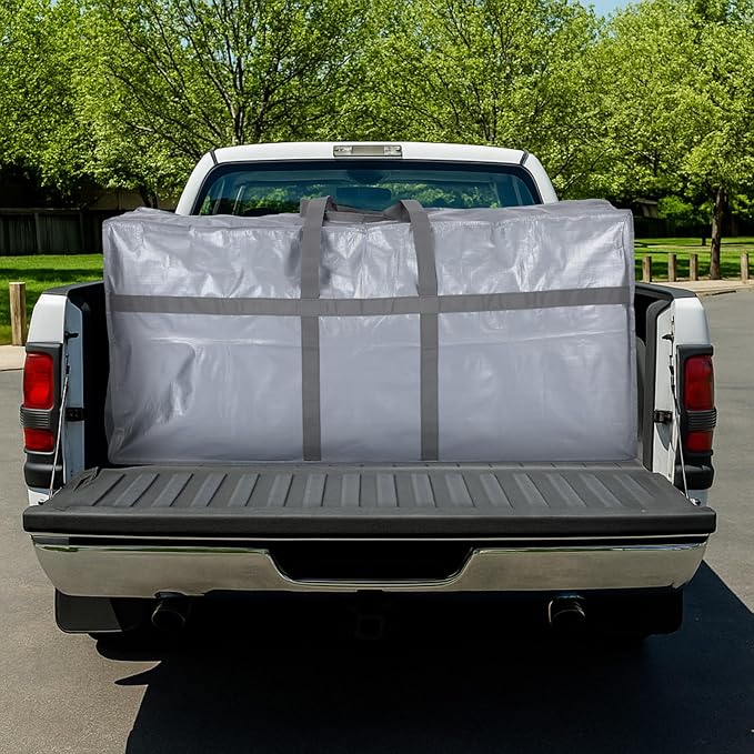 4 Pcs 176 Gallon Large Moving Bags with Zipper and Handles Foldable Storage Duffle Bags Heavy Duty Extra Large Totes for College Dorm Travel Clothes Blankets Bedding Moving (Silver)