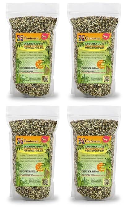 Premium 13-3-13 All-Season Fast Acting Landscape and Ornamental Fertilizer by Gardenera - Promotes Biomass Growth and Vibrant Leaf Color - 20 Quart