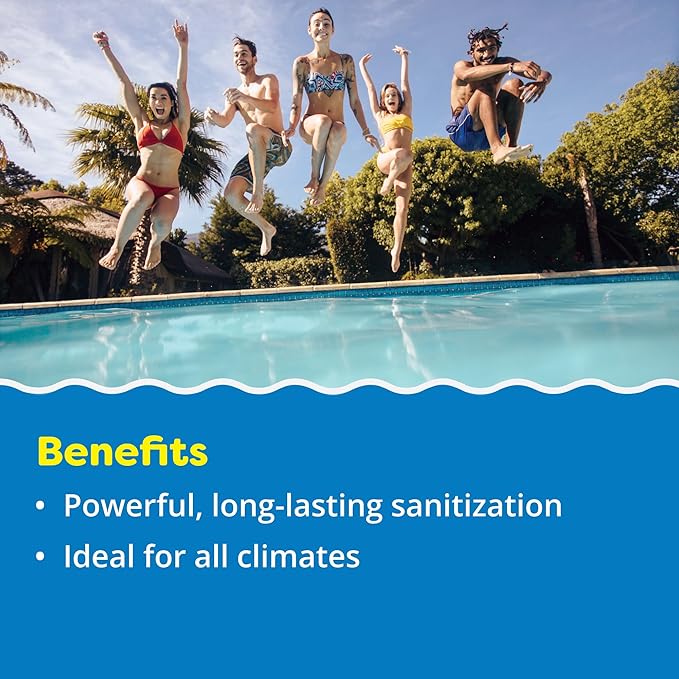 In The Swim Chlorine and Shock Bundle for Sanitizing Swimming Pools – Includes 10 Pound Bucket of 4-Inch Chlorine Sticks and 6 x 1 Pound Bags of 68% Cal-Hypo Pool Shock