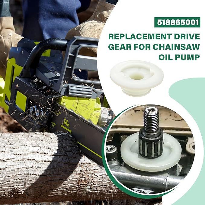 518865001 Oil Pump Drive Gear - for Ryobi Chainsaw RY3714, RY3716, RY3818-2 Pcs