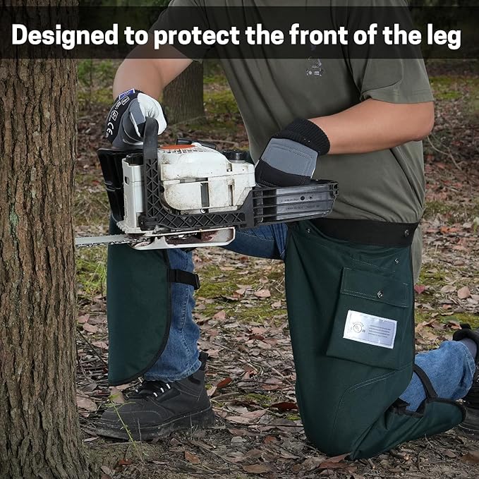 Chainsaw Chaps Apron Wrap 8-layer for Men/Women Loggers Forest Workers Protective Chain Saw Pants Adjustable
