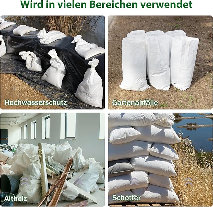 20 Pack Heavy Duty Sand Bags, (20" X 30"), Used for Flooding, Builders, Garden Waste, Grain Storage and Cargo Handling (20)