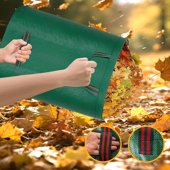 Reusable Yard Waste Bags - 2 Pack, 132 Gallon Large Yard Waste Bag with Reinforced Handles, Ideal for Grass, Leaves, and Yard Waste - Durable and Garden Waste Bags, Large Leaf Bags Stand Up.
