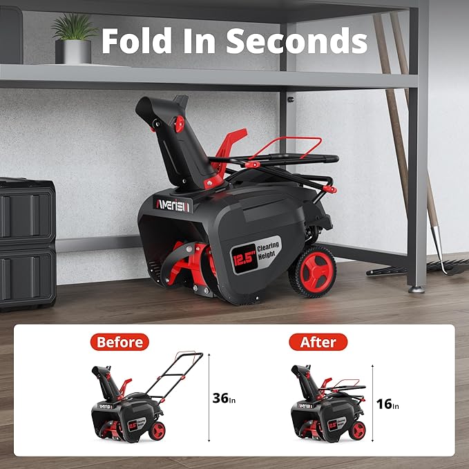 21-Inch 212cc Gas Snow Blower, Single-Stage Snow Thrower with Recoil Start, 180° Adjustable Chute, 21" Clearing Width, 8-in Wheels, Lightweight Snow Removal for Driveway & Sidewalks