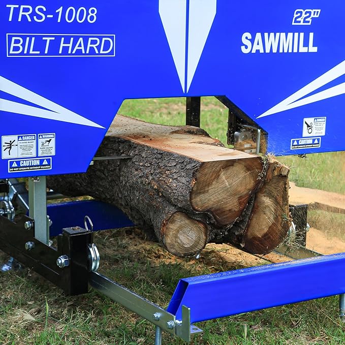BILT HARD 22" Portable Sawmill with 270cc 9HP 4-Stroke Gas Engine, 20'' Board Width, 13' Track Length, Cuts Logs Up to 22" Dia x 129" L