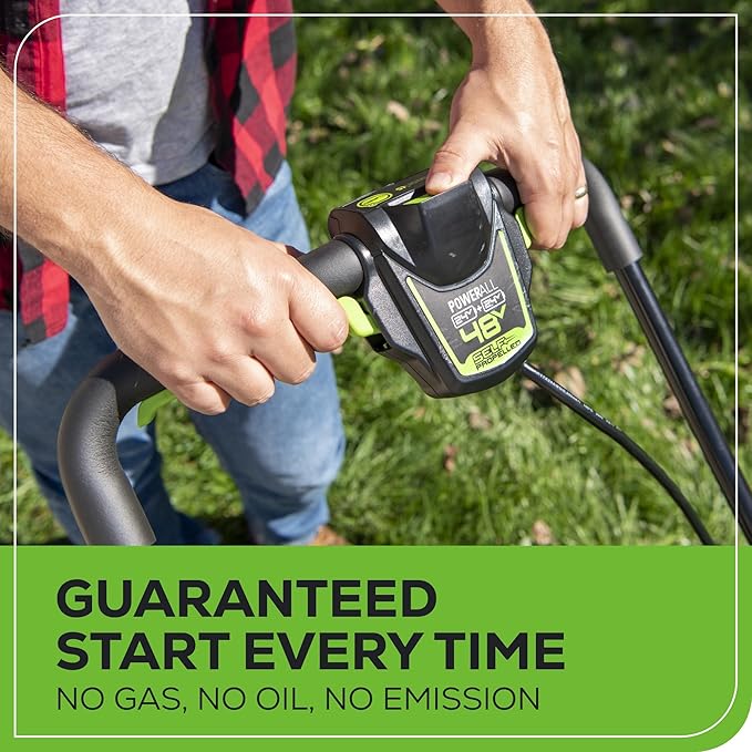 Greenworks 48V (24V x 2) 20" Brushless Cordless (Push) Lawn Mower (LED Headlight), (2) 4.0Ah Batteries and Dual Port Rapid Charger Included (200+ Compatible Tools)