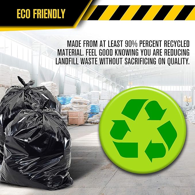 Aluf Plastics 56 Gallon Trash Bags (2 MIL - Pack of 50) 43" x 47" - Large Heavy Duty Can Liners - Plastic Black Garbage Bags for Lawn, Leaf, Contractor, Yard, Outdoor use