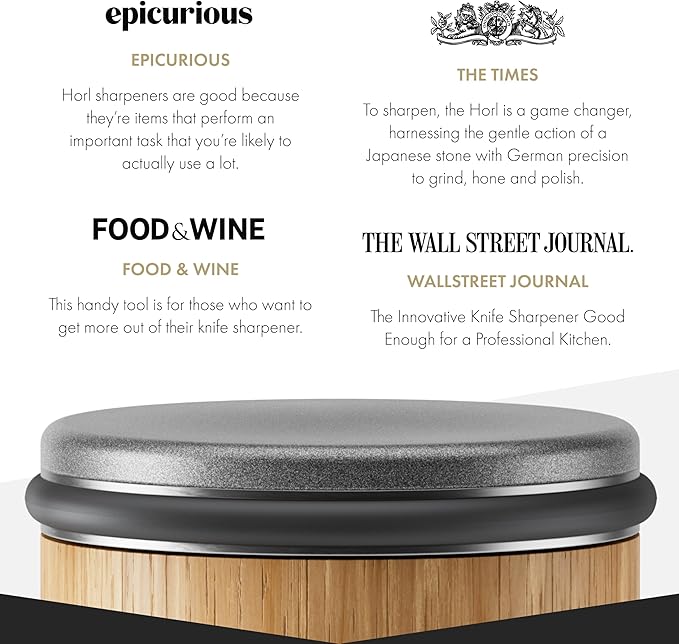 HORL 2 Oak Rolling Knife Sharpener Engineered in Germany for Straight Edge and Premium Stone Set for sharpening