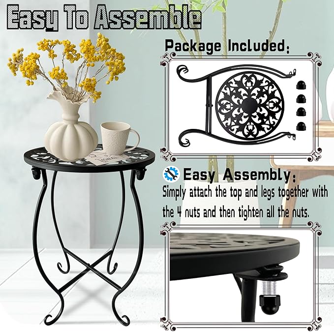 Plant Stand Indoor Outdoor, Metal Plant Stand for Indoor Plants Iron Art Flower Pot Holder Stand Decoration Shelf Racks for Single Planter Use in Garden Patio Corner 1 Pack