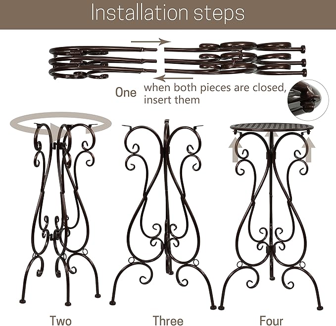 Metal Plant Stand Indoor Outdoor, Heavy Duty Flower Pot Stands 22.5 Inch Tall, Single Plants Pedestal Table for Planter Patio Farmhouse Garden Porch, Brown(1 Pack)