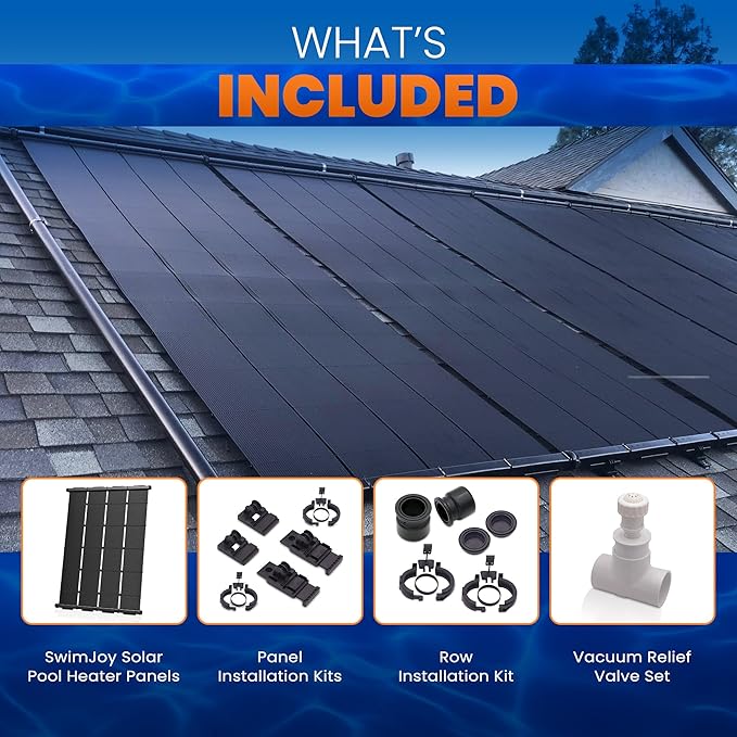 Industrial Grade Solar Pool Heater DIY Kit - Superior High-Wind Strapless Mounting System & Maximum Freeze Resistance (4-4'x12.5' / 200 Square Feet)