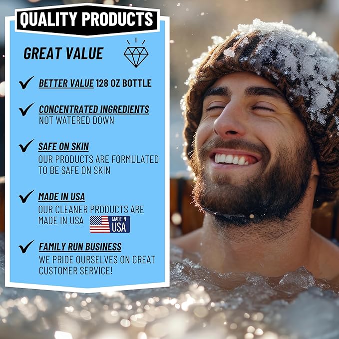 5in1 Weekly Cold Plunge Water Treatment - HOCl Cold Plunge Cleaner, Ice Bath Cleaner, Water Stabilizer For Cold Plunge Ice Pod, Clarifier Softener Chemicals, Ice Bath Accessories, 1 Gallon