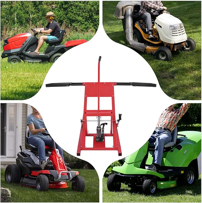 Hydraulic Cylinder Lift Jack for Zero Turn Radius Riding Lawn Mower Maintenance and Repair, Lawn Mower Lift, 500lb Lifting Capacity with Locking Bar for Added Safety