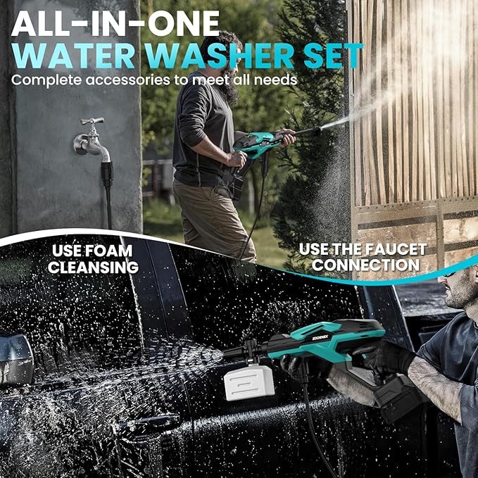 Cordless Pressure Washer for Makita 18V Battery, 800 PSI Portable Handheld Power Washer with Brushless Motor, 6-in-1 Nozzle, 3 Level Adjustable for Car Yard Fence Wall Cleaning (Battery Not Included)