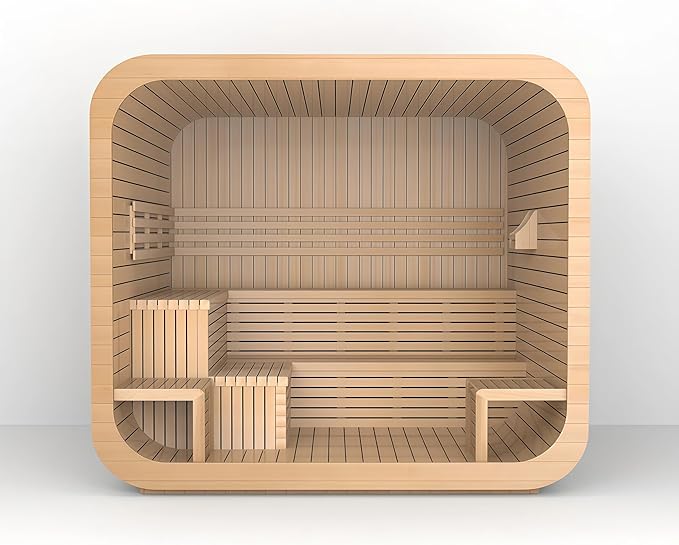 Customize Outdoor Steam Sauna 4-10 Person, Canadian Hemlock, Red Cedar Sauna, Porch Option, Glass Window Option, Wood Burning Stove or Harvia Heater, ETL Certificate(0-195 °F)