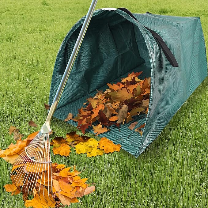 Leaf Collector, 200L Collapsible Garden Bag for Yard Waste, Reusable Heavy Duty Yard Waste Bag for Leaves, Lawn Trash, and Home Use(dustpan-shaped, 53 Gallon/200L)