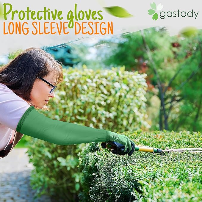 Gastody™ Long Sleeve Gardening Gloves Women and Men - Long Cuff Garden Gloves, Multipurpose Heavy Duty Outdoor and Indoor