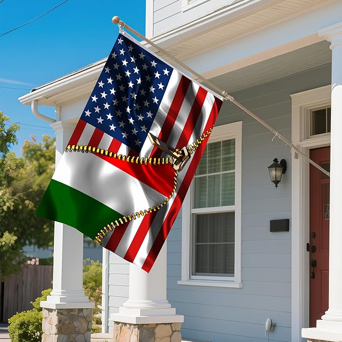 Vintage American America Usa Italy Italians Flags For Outside Yard 3x5 Ft Double Sided Printed 100d Polyester Lightweight Garden Welcome Outdoor Banner Brass Grommets