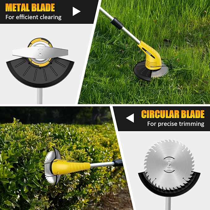 Aokia Cordless Weed Wacker Electric String Trimmer/Edger: 2.0Ah Battery Powered with Fast Charger, Lightweight Weed Trimmer Grass Cutter for Lawn, Garden, Yard Work