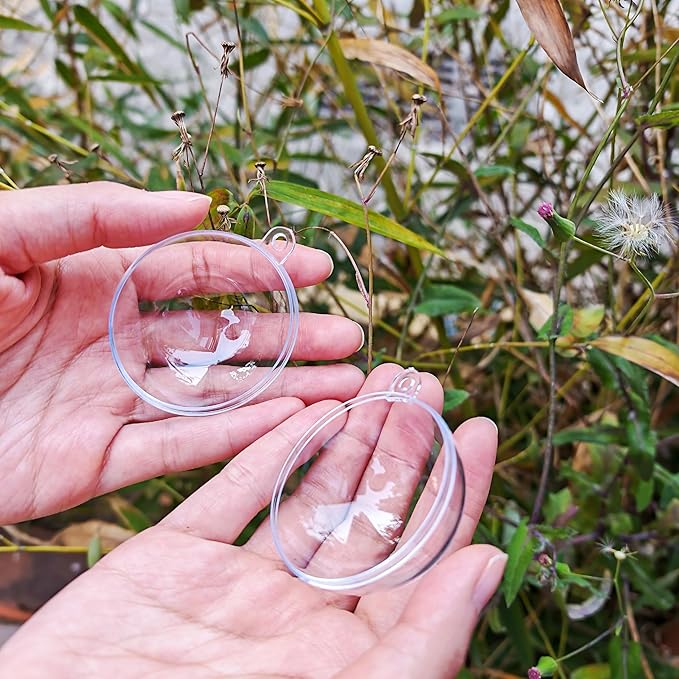 Acrylic Hollow Ball, Clear Plastic Fillable Ornaments Ball, DIY Clear Plastic Balls for New Years Present,Xmas Tree,Home Decoration,Wedding,Party (5cm/2inch,20pcs)