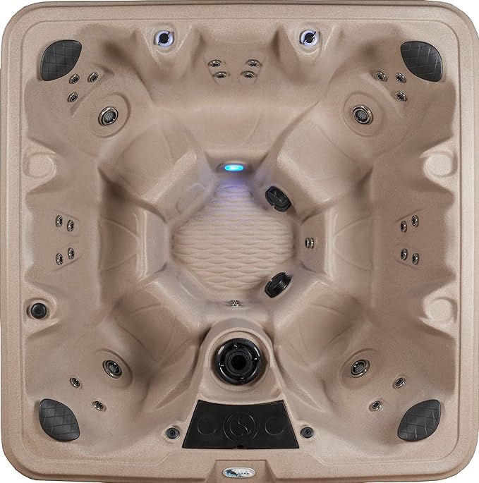 Palm Beach Outdoor Hot Tub, 6-7 Person 30-Jet, 82-Port Bench Spa with Ice Bucket by Aqualife by Strong Spas