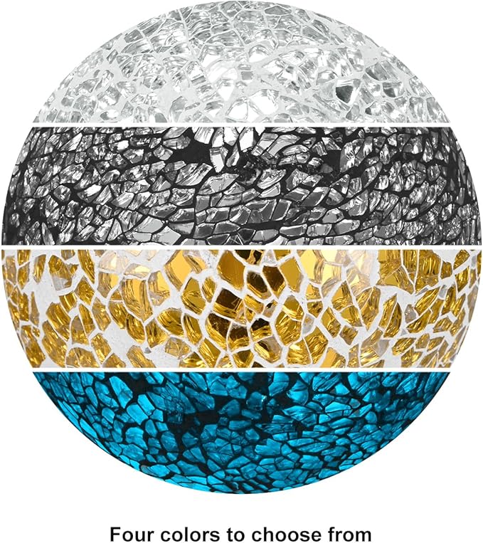 Decorative Ball for Bowls, 3 Inch Mosaic Glass Balls Decorative Glass Orbs for Home Decor/Dining Tables/Wedding Party/Coffee Table/Centerpiece Decor [Black]