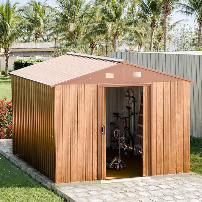 Outdoor Resin Storage Shed 5x4 FT Sheds Kit with Floor Window Lockable Door Included, Waterproof Outside Plastic Sheds for Backyard Garden Patio Lawn Tools