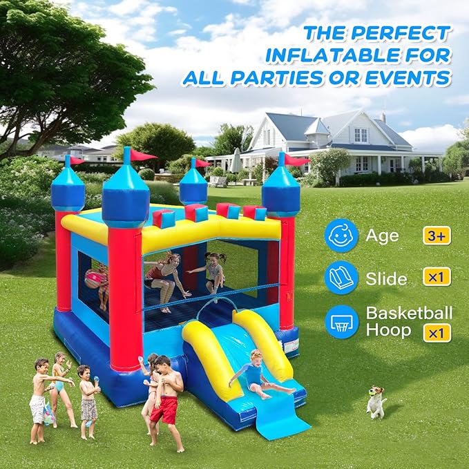 JOYMOR Commercial Grade Inflatable Water Slide with Splash Pool for All Ages, 100% PVC Vinyl Inflatable Water Park for Outdoor Fun Backyard (23 x 9 x 14ft), Without Blower