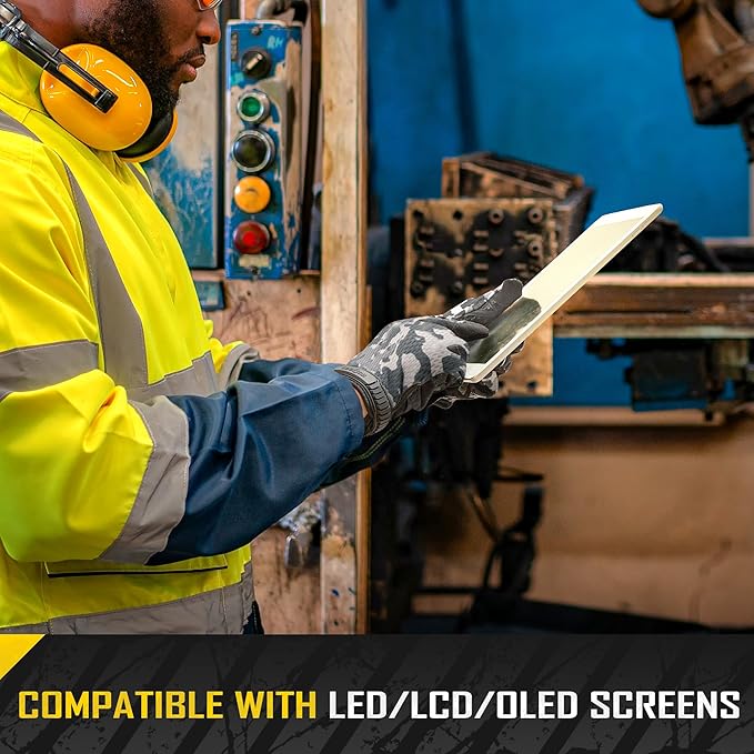 COOLJOB Touchscreen Utility Mechanic Safety Work Gloves For Men with Grip, Breathable, Ultra-Soft, Lightweight，S-XL