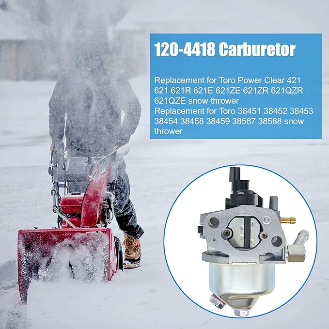 120-4418 38459 Carburetor Replacement for Toro Power Clear 421 621 621R 621E 120-4419 119-1996 119-1571 119-1948 Snow Thrower 38451 38452 38453 38454 38588 Carb Kit