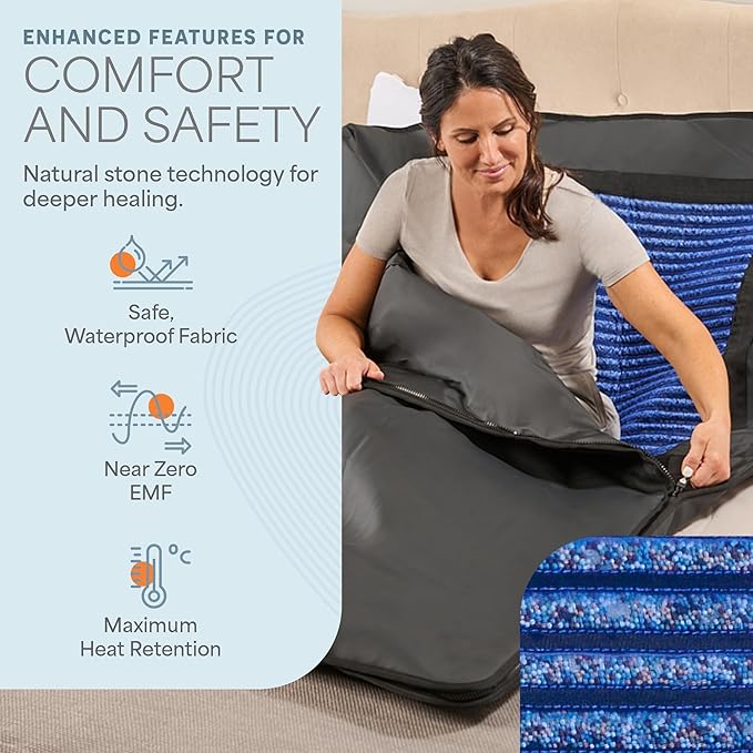 LifePro RejuvaWrap Far Infrared Sauna Blanket for Detox & Relaxation – Available in 5 Colors & 3 Models – Portable Sauna Blanket Infrared for Muscle Relief, Circulation & Recovery – 9 Heat Levels