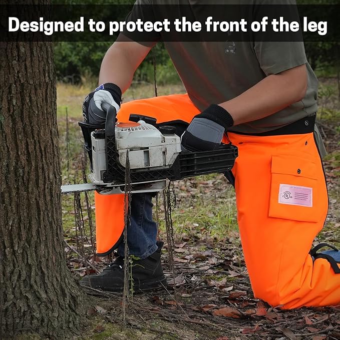 Chainsaw Chaps Apron Wrap 8-layer for Men/Women Loggers Forest Workers Protective Chain Saw Pants Adjustable