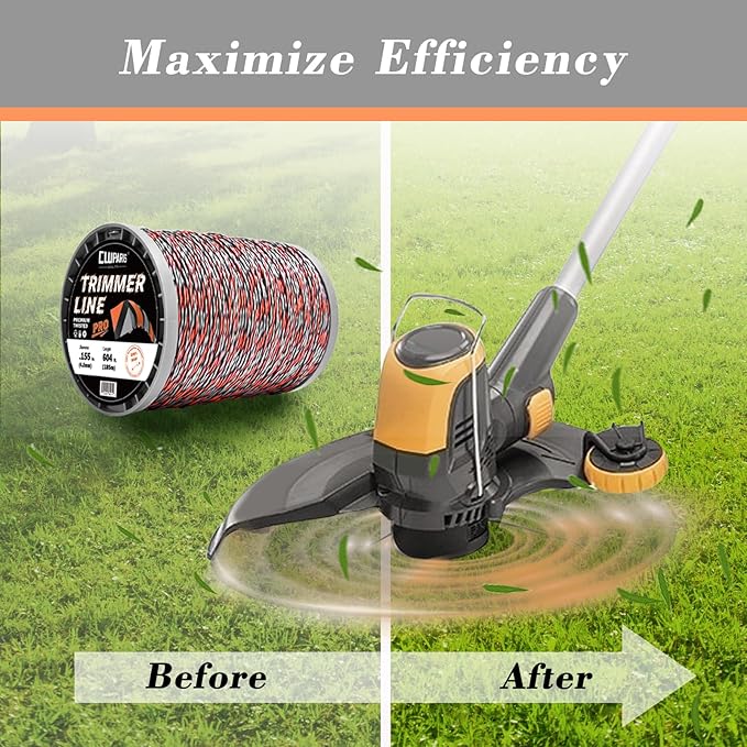 Cluparis 5-Pound Super Heavy Duty Trimmer Line .155-Inch-by-604-ft Twist Pro Trimmer Line Spool 3-Component Tri-Extrusion Weed Eater String with Super Line Cutter